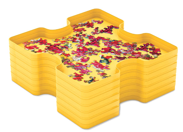 Smart Puzzle "Sort & Store" Trays - 6 Stacked with puzzle pieces