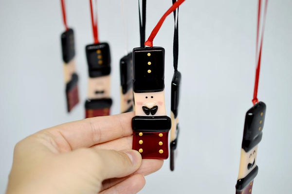 Christmas Crackers with Artisan Fused Glass Nutcracker Ornaments