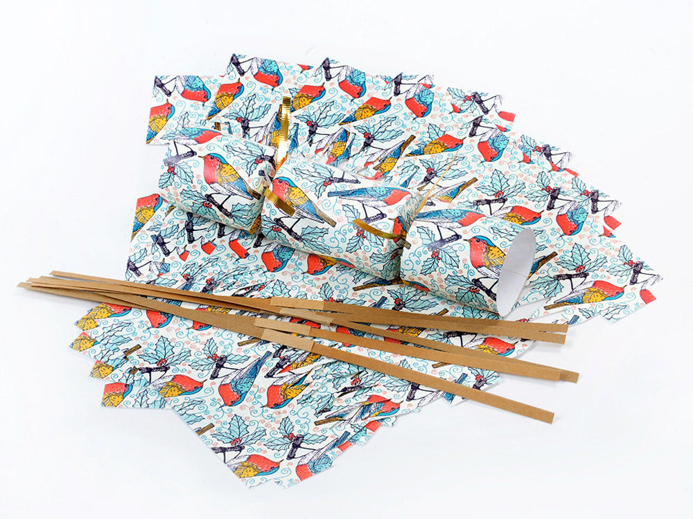 DIY Christmas Cracker Kit | "Christmas Birds on White"