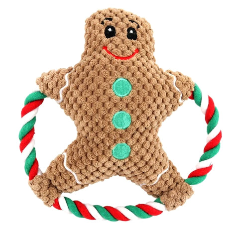 Gingerbread Rope Christmas Toy For Dogs