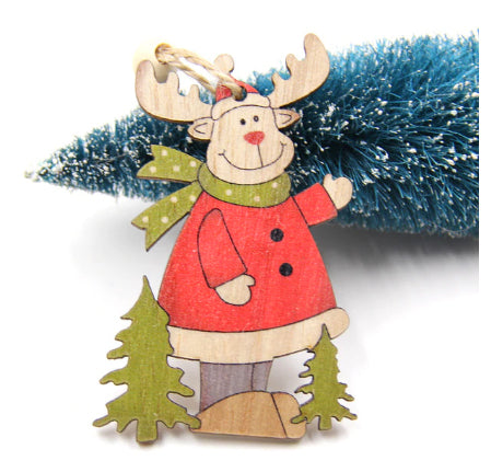 Cheerful Wood Tree Ornaments